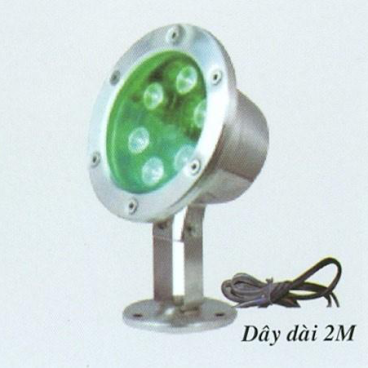 HB 6W Lá - Đèn pha LED vỏ INOX  đặt dưới nước/ trên bờ 6W - ánh sáng ( xanh dương/xanh lá) - EUR