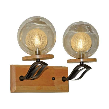 HF - V 048/2: Đèn gắn tường 2 bóng chao bi - KT: L300mm x H230mm - Đèn LED 10W