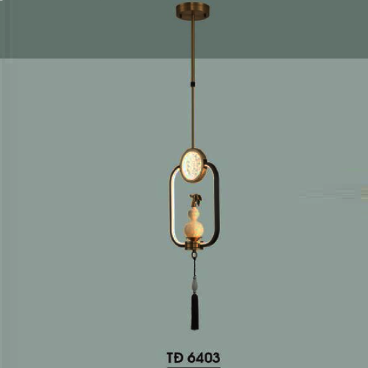 HF - TĐ  6403: Đèn thả đồng  - KT: Ø300mm x H1200mm  - Đèn LED 20W ánh sáng vàng
