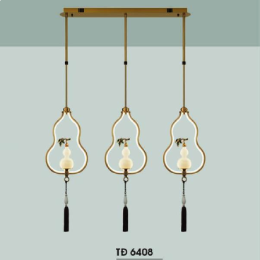 HF - TĐ  6408: Đèn thả đồng - KT: Ø1000mm x H1150mm  - Đèn LED 42W ánh sáng vàng