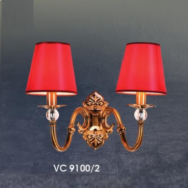 HF - VC 9100/2: Đèn gắn tường 2 bóng - KT: L380mm x H300mm - Đèn chân E14 x 2 bóng