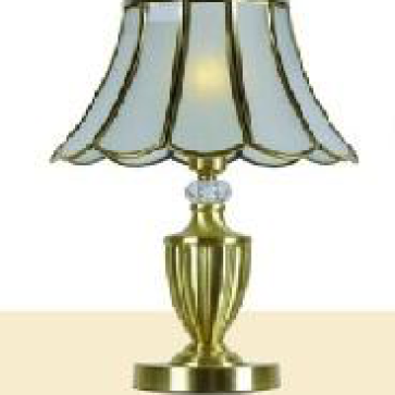 HF - ĐBĐ - 001: Đèn bàn thân đồng, KT: Ø320mm*H450mm, Đèn chân E27*1 bóng