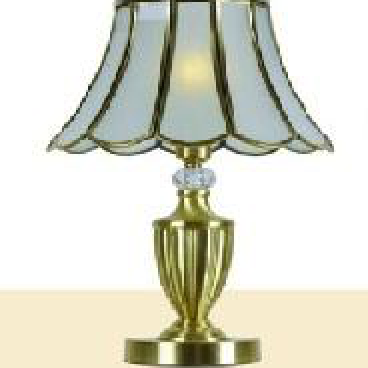 HF - ĐBĐ - 001: Đèn bàn thân đồng, KT: Ø320mm*H450mm, Đèn chân E27*1 bóng