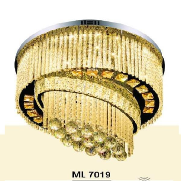 HF - ML 7019:  Đèn áp trần LED - KT: Ø500mm x H 370mm  - Đèn LED 144W đổi 3 màu - Remote
