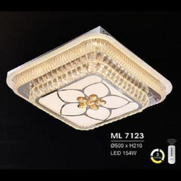 HF - ML 7123: Đèn áp trần LED - KT: 500mm x 500mm x H210mm - Đèn LED 154W đổi 3 màu