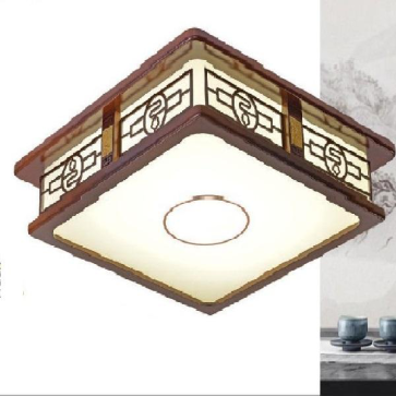 HF - OTG 28: Đèn áp trần gỗ - KT: 550mm x 550mm x H100mm- Đèn LED  80W đổi 3 màu