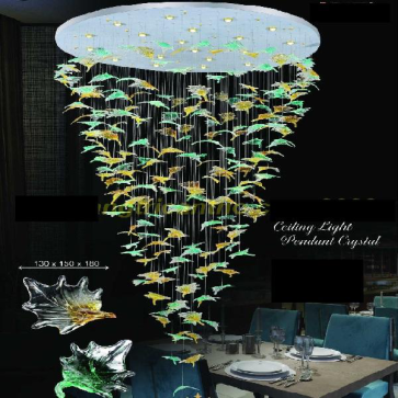 H - TL1604: Đèn thả LED Phale - KT: Ø1500mm x H3000mm - Đèn LED 105W ánh sáng vàng 3000K