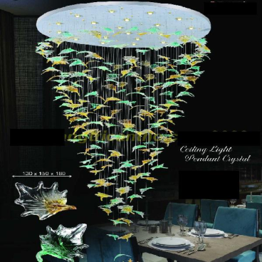 HF - TL1604: Đèn thả LED Phale - KT: Ø1500mm x H3000mm - Đèn LED 105W ánh sáng vàng 3000K