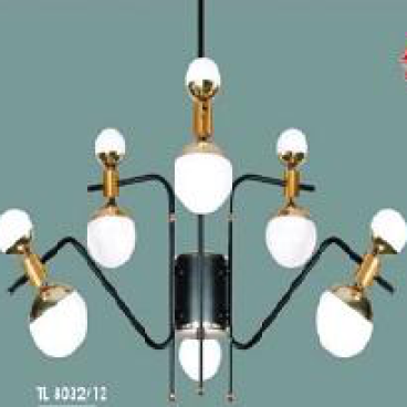 HF - TL 8032/12: Đèn chùm LED 12 bóng, 84W đổi 3 màu , KT: Ø650mm*H530mm