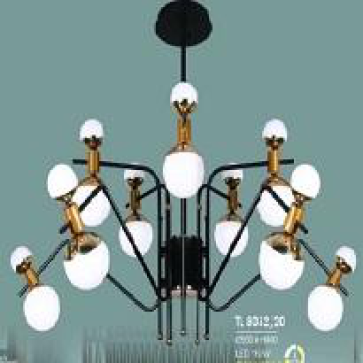 HF - TL 8032/20: Đèn chùm LED 20 bóng, 160W đổi 3 màu , KT: Ø950mm*H460mm