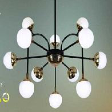 HF-TL-8035/12: Đèn chùm 12 bóng LED 96W đổi 3 màu , KT: Ø700mm*H400mm, 