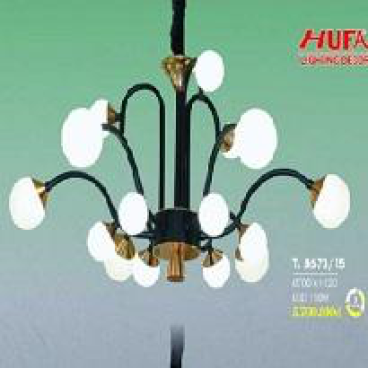HF - TL 8673/15: Đèn chùm LED 15 bóng, 150W đổi 3 màu , KT: Ø700mm*H320mm