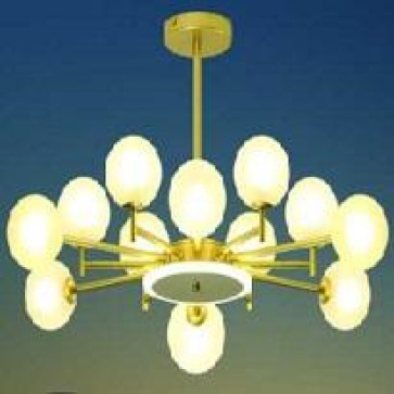 HF - TL 8676/12: Đèn chùm bi LED 12 bóng, 60W + 3W đổi 3 màu , KT: Ø760mm*H700mm