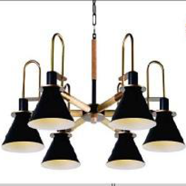 HF - TNT 216/6 Đ: Đen chùm 6 tay chóa sơn đen, KT: Ø810mm*H800mm