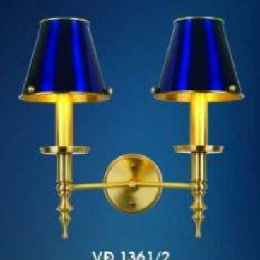 HF - VĐ 1361/2: Đèn tường 2 bóng, thân đồng,  KT: L470mm*H410mm