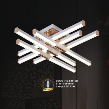 CODE: HS - 600 - 6B: Đèn áp trần LED - KT: Ø600mm - Đèn LED 72W ánh sáng đổi 3 màu