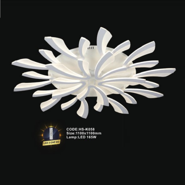 CODE: HS - K58: Đèn áp trần LED Mica - KT:1100mm x 1100mm - Đèn LED 165W ánh sáng đổi 3 màu
