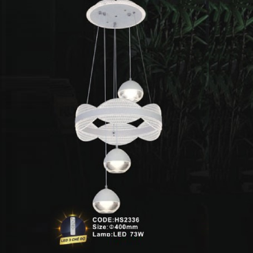 CODE: HS2336: Đèn thả LED - KT: Ø400mm - Đèn LED 73W ánh sáng đổi 3 màu