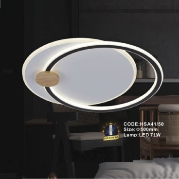 CODE: HSA41/50: Đèn áp trần LED - KT: Ø500mm - Đèn LED 71W ánh sáng đổi 3 màu