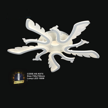 CODE: HS - K075: Đèn áp trần LED Mica - KT: 750mm x 750mm - Đèn LED 106W ánh sáng đổi 3 màu