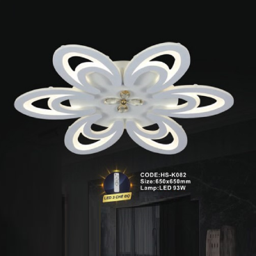 CODE: HS - K082: Đèn áp trần LED Mica - KT: 650mm x 650mm - Đèn LED 93W ánh sáng đổi 3 màu