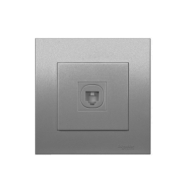 KB31TS_AS: Bộ ổ cắm điện thoại đơn, màu xám bạc