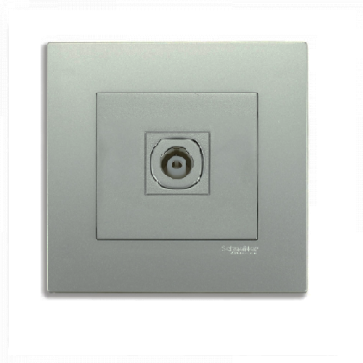 KB31TV_AS: Bộ ổ cắm TV đơn, màu xám bạc