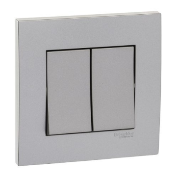 KB32_1_AS_G19: Bộ contac đôi 1 chiều 16AX, màu xám bạc