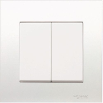 KB32_WE_G19: Bộ contac đôi 2 chiều 16AX, màu trắng