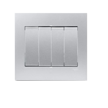 KB34S_1_AS_G19: Bộ 4 contac 1 chiều 16AX, màu bạc