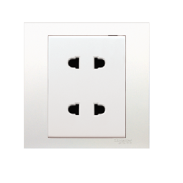 KB426US2_WE _G19: Bộ ổ cắm đôi 2 chấu 10A, màu trắng