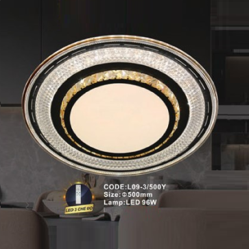 CODE: L09-3/500Y: Đèn áp trần LED - KT: Ø500mm - Đèn LED 96W ánh sáng đổi 3 màu
