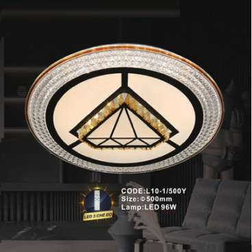 CODE: L10-1/500Y: Đèn áp trần LED - KT: Ø500mm - Đèn LED 96W ánh sáng đổi 3 màu