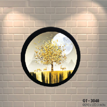 LH - GT - 3048: Đèn gắn tường LED - KT: Ø290mm - Đèn LED đổi 3 màu