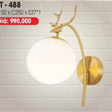 LH - GT 488: Đèn tường thân xi vàng chóa bi
