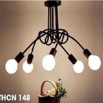 LH - THCN 148: Đèn chùm 5 bóng,  KT: Ø600mm*H400mm , Bóng đèn E27*5 bóng tính riêng