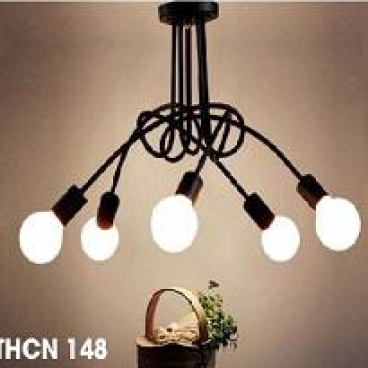 LH - THCN 148: Đèn chùm 5 bóng,  KT: Ø600mm*H400mm , Bóng đèn E27*5 bóng tính riêng