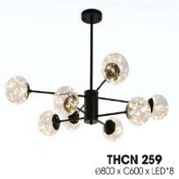 LH - THCN 259: Đèn chùm bi LED 8 bóng, KT: Ø800mm*H600mm