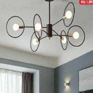 LH - THCN 59-21: Chùm 6 tay, KT: W750mm*H450mm, Đèn E27*6 bóng tính riêng