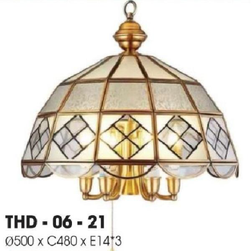 LH - THD 06-21: Đèn thả đồng - KT: Ø500mm*H480mm - Đèn E14*3 bóng ( tính riêng)