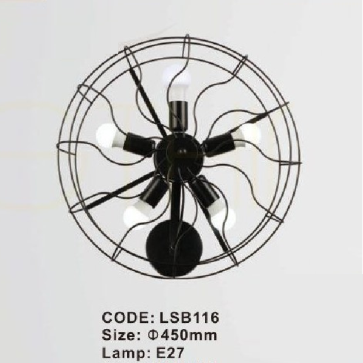 CODE: LSB116: Đèn gắn tường - KT: Ø450mm - Đèn E27 x 5 bóng