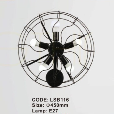 CODE: LSB116: Đèn gắn tường - KT: Ø450mm - Đèn E27 x 5 bóng