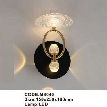 CODE: M8046: Đèn gắn tường LED - KT: 150mm x 250mm x H180mm - Bóng đèn LED