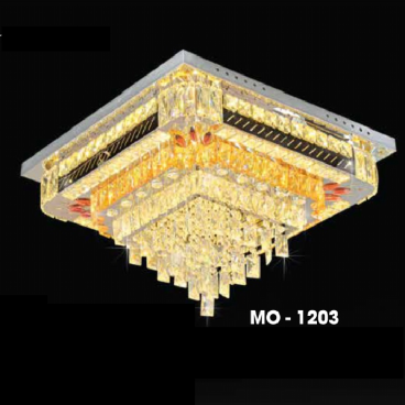 MO - 1203: Đèn áp trần vuông LED - KT: L600mm x W600mm x H300mm - Đèn LED đổi 3 màu