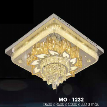 MO - 1232: Đèn áp trần vuông LED - KT: L600mm x W600mm x H300mm -  Đèn LED đổi màu