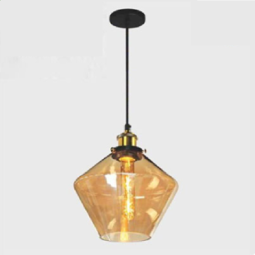 NV - NB - 3220: Đèn thả đơn , chao màu trà - KT: Ø250mm x H1000mm - Bóng đèn E27 x 1 bóng