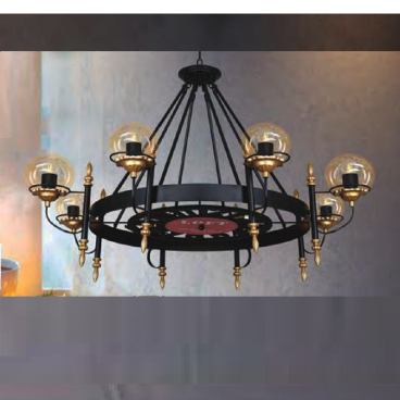 NB 017/8: Đèn chùm thả Cafe - KT: Ø900mm x H700mm +500mm - Bóng đèn E27 x 8 bóng