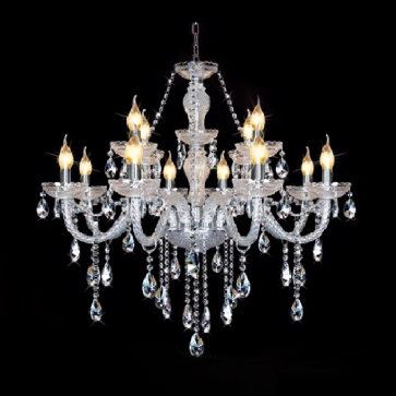 NC 2045/12: Đèn chùm nến 12 tay - KT: Ø800mm x H700mm + 600mm - Đèn nến chân E14 x 12 bóng