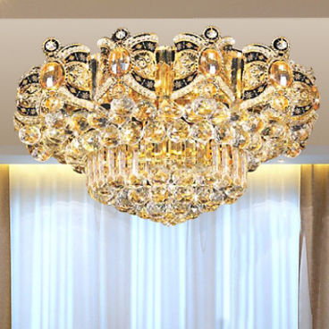 NC 28919C: Đèn áp trần Phale, 107 Hạt Phale  - KT: Ø600mm x H350mm - Đèn chân E14 x 7 bóng  - Remote