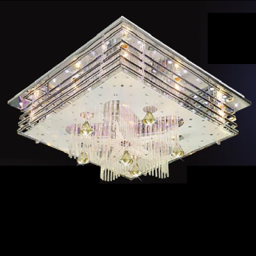 NC 7089: Đèn áp trần vuông LED - KT:  ❒600mm - Đèn LED đổi màu + Đèn E14 x 12 bóng - Remote